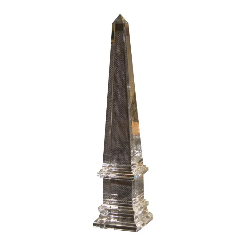 Transparent glass obelisk. 20th century - Moinat - Decorating accessories