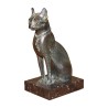 Statuette “Chat Bastet” égyptien sur socle en marbre noir … - Moinat - Accessoires de décoration
