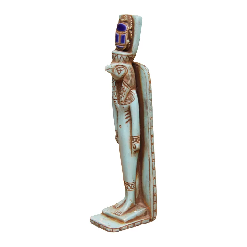 Statuette en porcelaine peinte “Horus Dieu Égyptien” 20ème … - Moinat - Accessoires de décoration