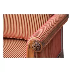 路易十六沙发，胡桃木凹槽桌腿……