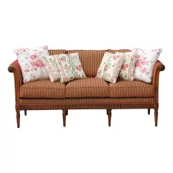 路易十六沙发，胡桃木凹槽桌腿……