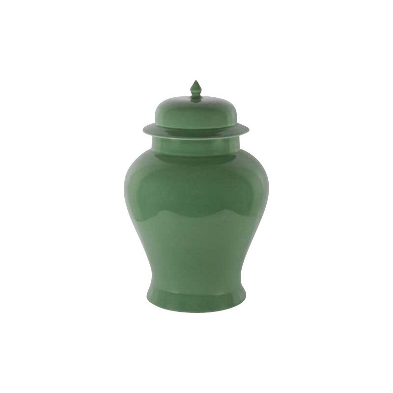 small green porcelain temple jar. - Moinat - Decorating accessories small green porcelain temple jar. - Moinat - Decorating accessories