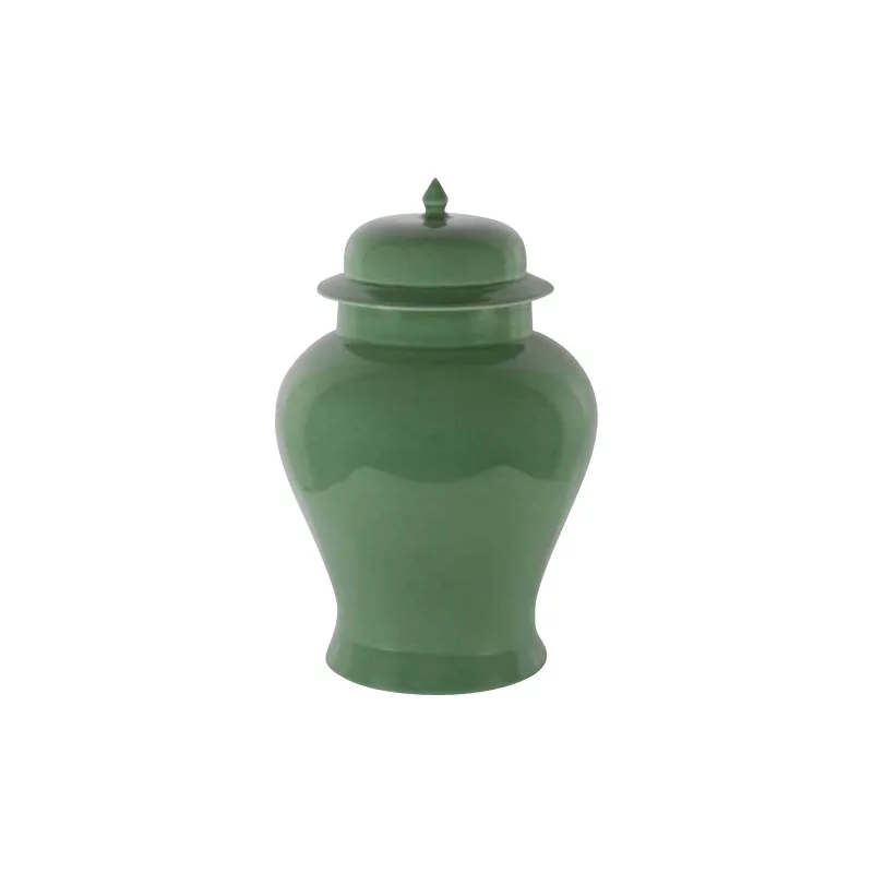 Green porcelain temple jar, small model. - Moinat - Decorating accessories