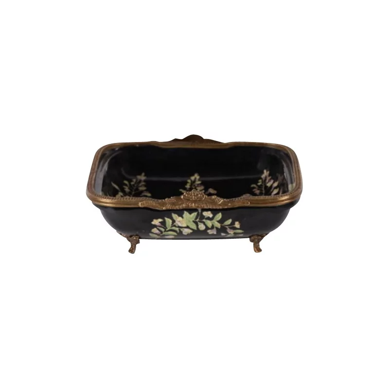 Vide poche en porcelaine peinte avec décor floral et finition … - Moinat - Accessoires de décoration