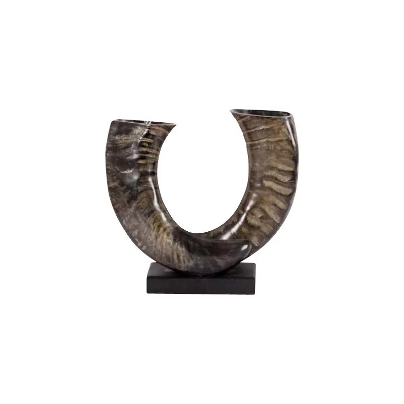 Objet de décoration en forme de corne sur socle rectangulaire. - Moinat - Accessoires de décoration Objet de décoration en forme de corne sur socle rectangulaire. - Moinat - Accessoires de décoration
