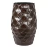 Brown metal flowerpot with carved decoration. - Moinat - Flowerpot holders, Interior planters