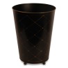 Corbeille à papier en tôle peinte noir avec décor doré sur - Moinat - Accessoires de bureau, Encriers