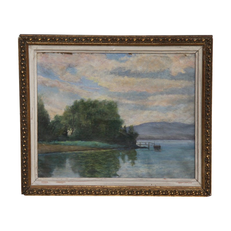 oil painting on canvas \"Lake Como\", by Henri RUEGGER - Moinat - Painting - Landscape oil painting on canvas \"Lake Como\", by Henri RUEGGER - Moinat - Painting - Landscape