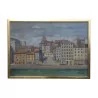 Oil painting on canvas “Quai du Seujet - Geneva”, by Henri … - Moinat - Painting - Landscape