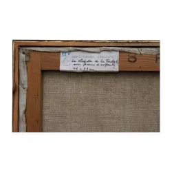 布面油画“La Forclaz 的小教堂”，Henri …