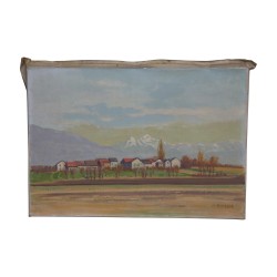 Ölgemälde auf Leinwand „Genfer Landschaft“, von Henri RUEGGER …