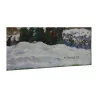 Oil painting on canvas “Farm under the snow”, by Henri … - Moinat - Ruegger