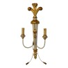 Applique Regency 2 lumières, en bois sculpté blanc et doré. - Moinat - Appliques murales