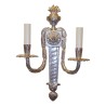 Pair of Louis XVI 2-light silver-plated bronze wall lights. - Moinat - Wall lights, Sconces