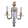 Paar Louis XVI Wandlampen mit 2 Lichtern in versilberter Bronze. - Moinat - Wandleuchter