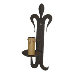 Applique 1 lumière en fer forgé.