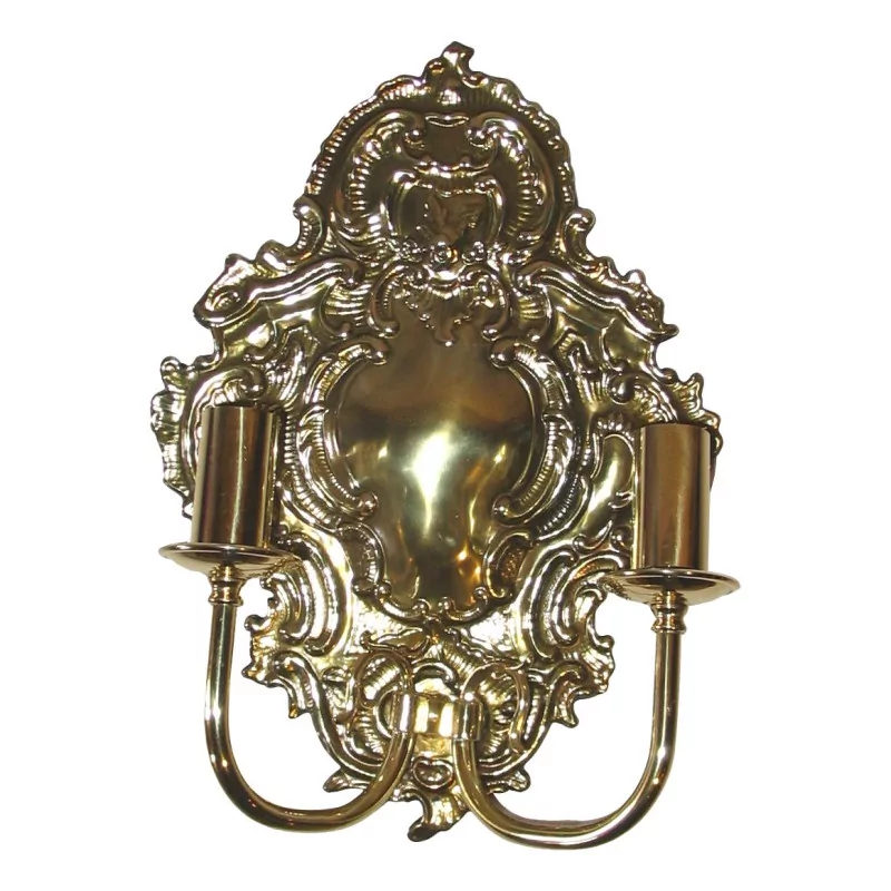 2 Louis XV sconces in brass with 2 lights. (310sfr each). - Moinat - Wall lights, Sconces
