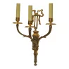 бра из бронзы в стиле Людовика XVI с 3 светильниками. - Moinat - Бра (настенные светильники)