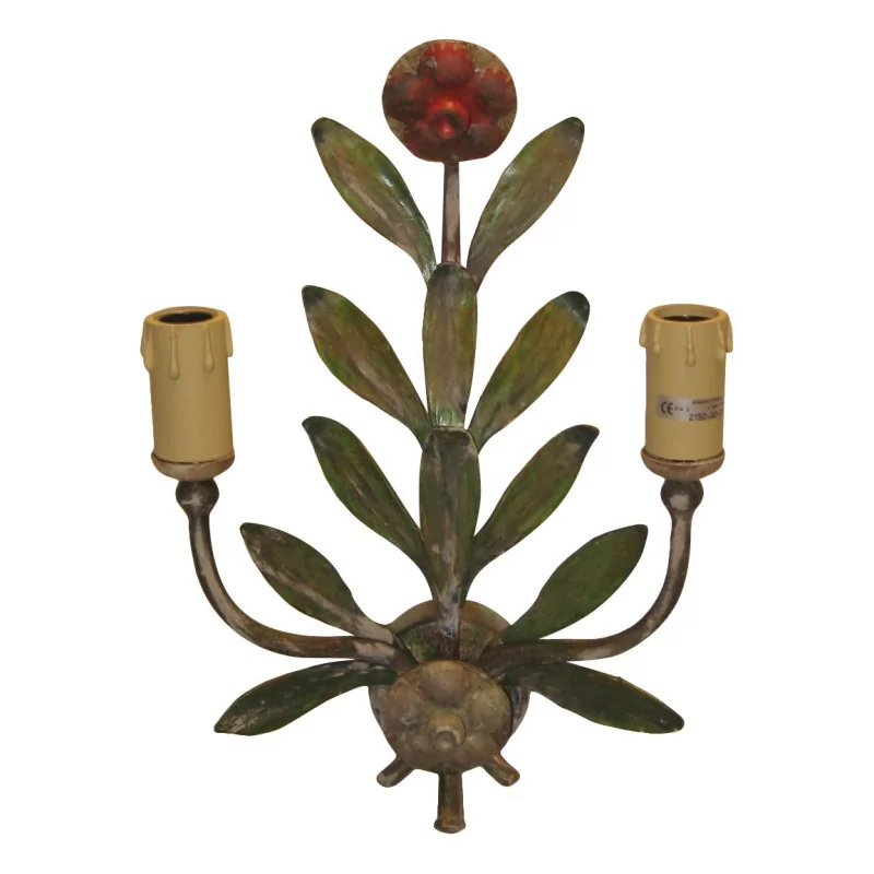 2 настенных светильника «Цветок» из кованого железа, с 2 лампами. (575 швейцарских франков каждый). - Moinat - Бра (настенные светильники)