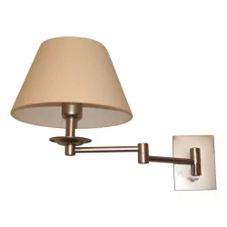 “Century” matt nickel wall lamp, articulated with lampshade …