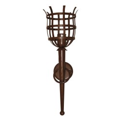 Бра Torchere из кованого железа, окрашенного в коричневый цвет.