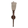 wrought iron wall lamp with glass, painted brown. - Moinat - Wall lights, Sconces