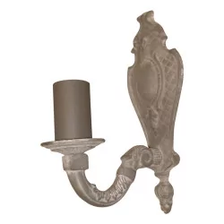 Medallion sconces with 1 light, in gray patinated metal.