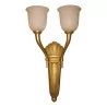 盏镀金青铜壁灯，带 2 盏灯，带灯罩…… - Moinat - 壁灯架