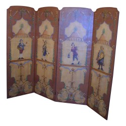 4-leaf screen with Regency decor.