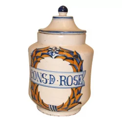 Pot à pharmacie “Consd . Rose”, avec décor peint. Début 20ème …