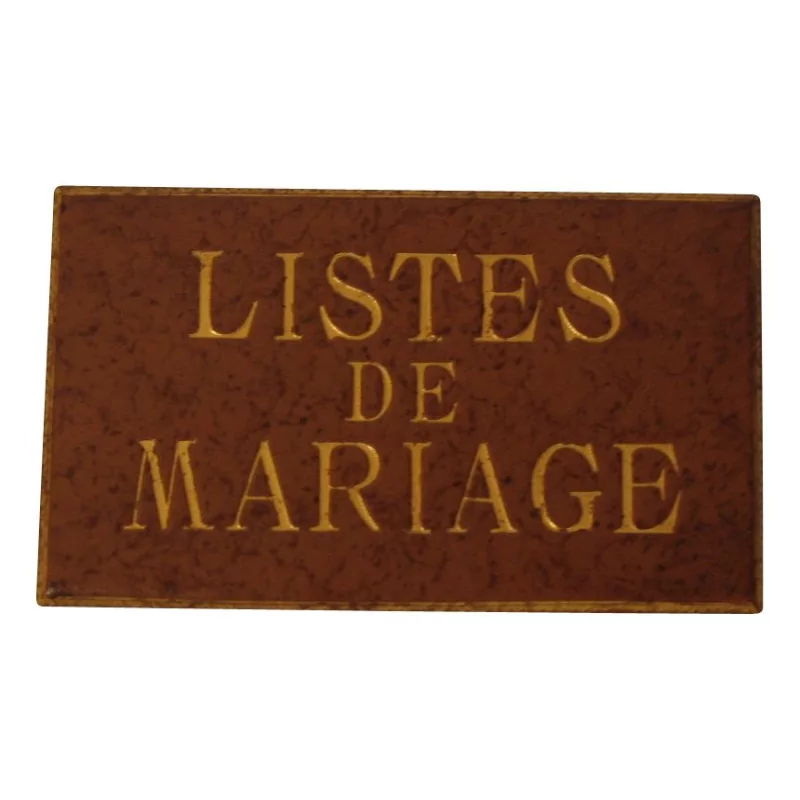\"Wedding Lists\" panel sheathed in brown leather. - Moinat - Decorating accessories