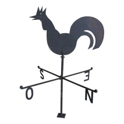 Girouette coq en fer forgé.