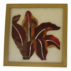 Frame with hard stone inlay with floral pattern.