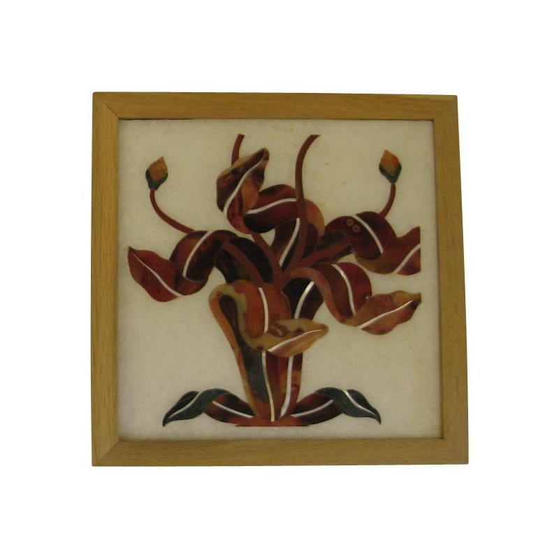 Frame with hard stone inlay with floral pattern. - Moinat - Painting - Miscellaneous Frame with hard stone inlay with floral pattern. - Moinat - Painting - Miscellaneous