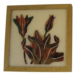 Frame with hard stone inlay with floral pattern.