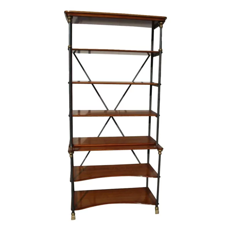 Shelf in metal and cherry stained oak with shelves … - Moinat - Bookshelves, Bookcases, Curio cabinets, Vitrines