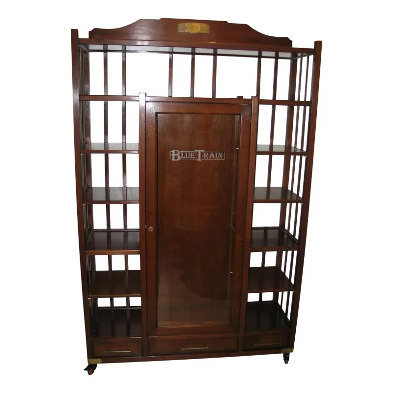 Large display shelf with 3 drawers and casters, patina - Moinat - Bookshelves, Bookcases, Curio cabinets, Vitrines