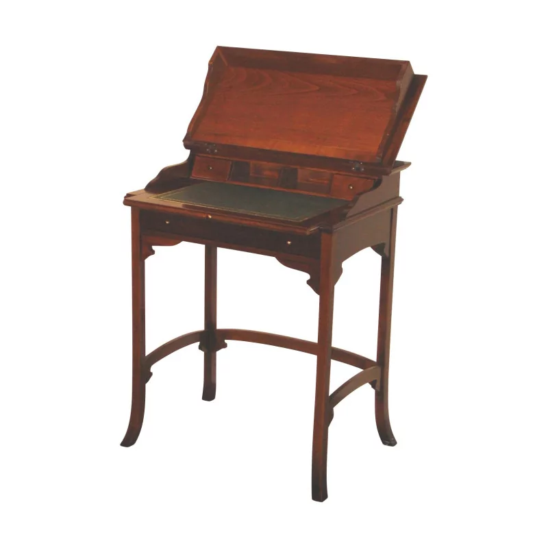 Письменный стол в эдвардианском стиле из орехового дерева с маркетри. - Moinat - Бюро с цилиндрическими крышками, с откидными крышками