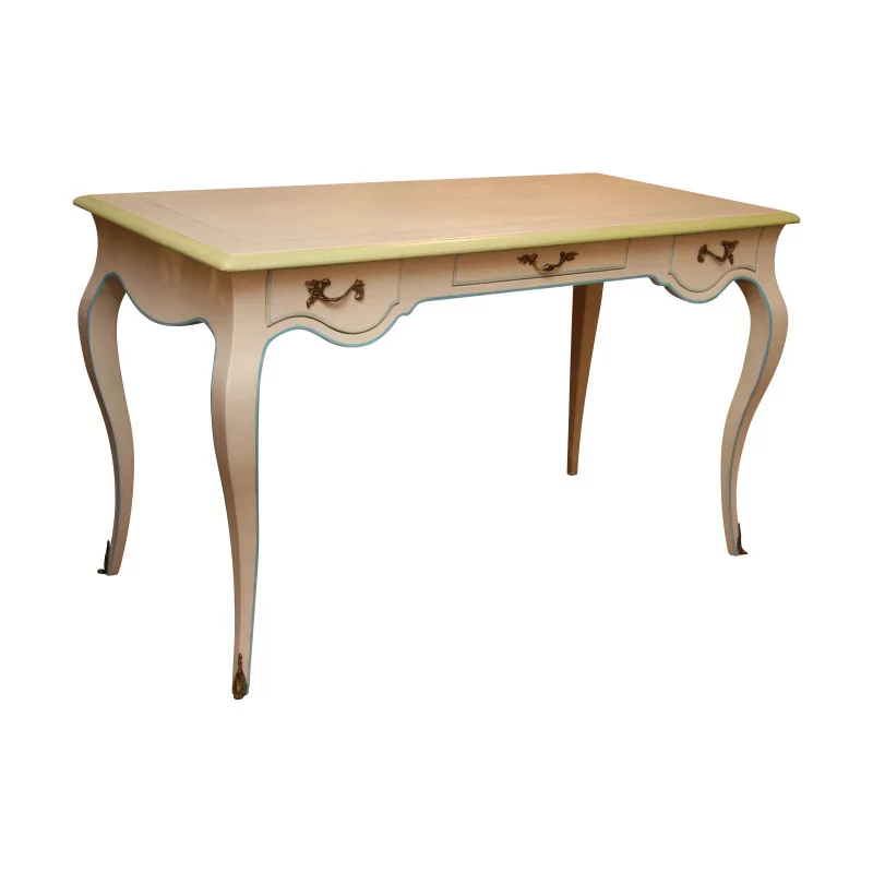 Régence 办公桌采用白漆胡桃木和彩色线条。 - Moinat - 书桌