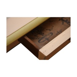 Regency-Schreibtisch aus weiß lackiertem Walnussholz und farbigen Zierleisten.