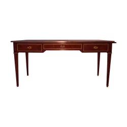  1 路易十六风格的书桌，镶嵌在红木中，有 3 …