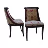 2 Empire style gondola chairs, finished covered. - Moinat - Chairs