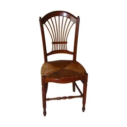 “Gèrbe” Directoire chair, straw seat.