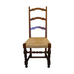 Louis XIII-Stuhl aus Kirschholz, gemulcht