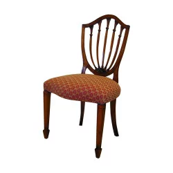 Hepplewhite mahogany dining room chair, seat trimmed with