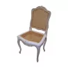 Louis XV caned chair, gray lacquered. - Moinat - Chairs