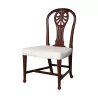 English Regency mahogany chair, covered upholstered seat + 0.8 - Moinat - Chairs