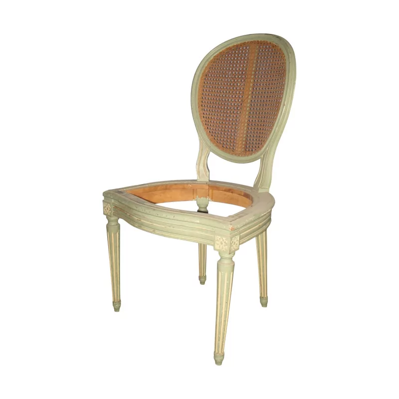 Louis XVI-Stuhlgestell aus grün lackiertem Holz mit Rückenlehne … - Moinat - Stühle