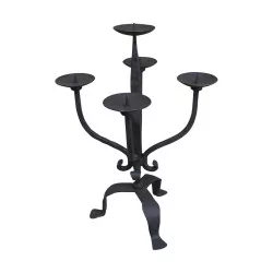 wrought iron candlestick with 5 lights.