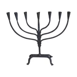 wrought iron candlestick with 7 lights.